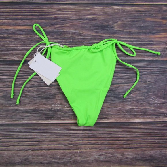 Good American NEW XS Size 0 Lime Green Tiny Ties Bikini Bottom Swim - Picture 6 of 6
